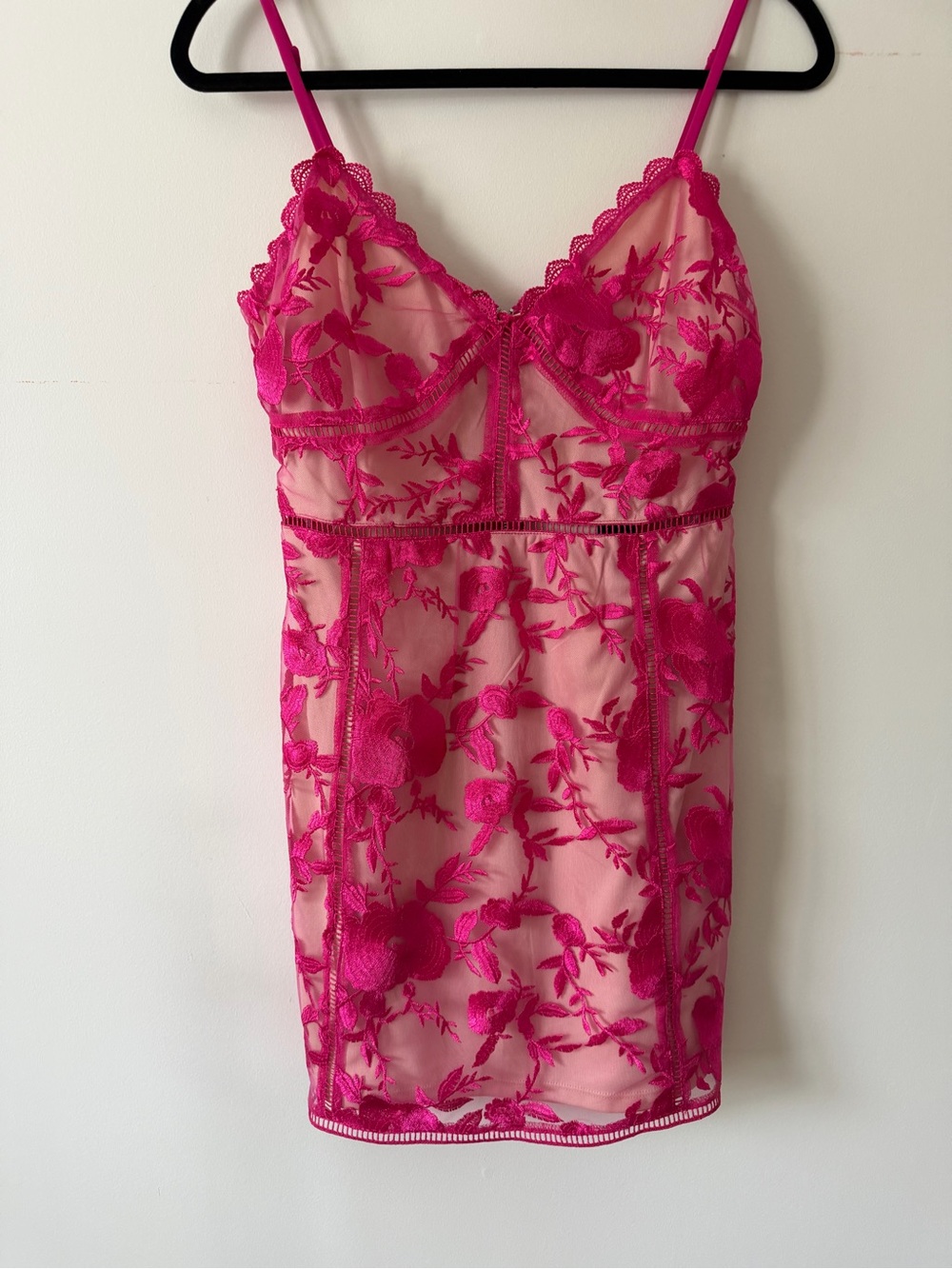Lulus
Lulu's Hot Pink Floral
Embroidered Lace Slip Dress
